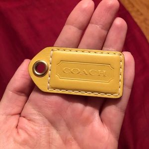 COACH Hangtag or Keychain, Leather, Tan/Mustard Color